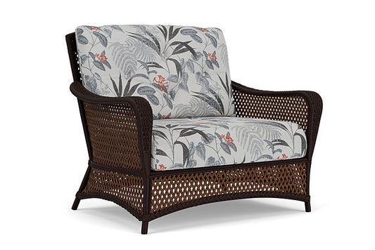 Lloyd Flanders - Grand Traverse Chair & A Half In Caramel Finish With Delicate Botanical Slate Fabric - 713150362076 view 1