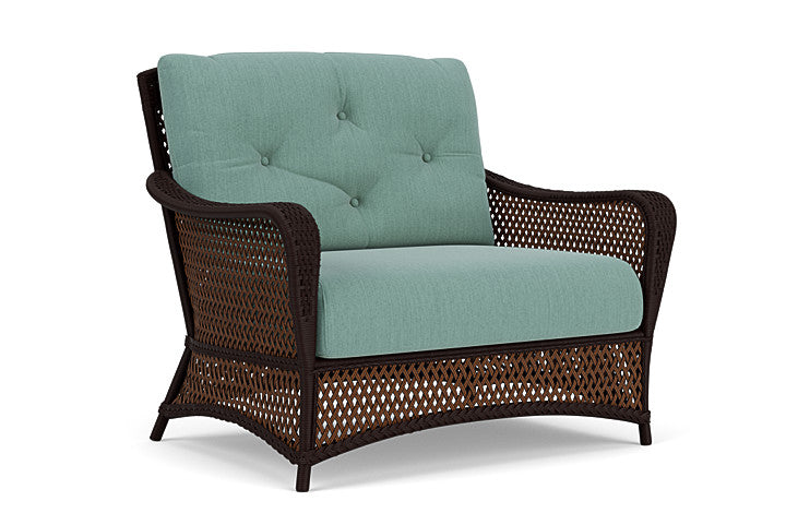 Lloyd Flanders - Grand Traverse Chair & A Half In Caramel Finish With Loveboat Mint Fabric - 713150362010 view 1