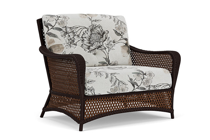 Lloyd Flanders - Grand Traverse Chair & A Half In Caramel Finish With Serena Floral Dove Fabric - 713150362077 view 1