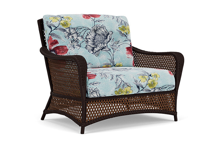 Lloyd Flanders - Grand Traverse Chair & A Half In Caramel Finish With Serena Floral Meadow Fabric - 713150362079 view 1