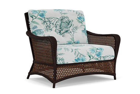 Lloyd Flanders - Grand Traverse Chair & A Half In Caramel Finish With Serena Floral Mist Fabric - 713150362078 view 1