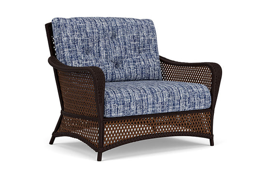 Lloyd Flanders - Grand Traverse Chair & A Half In Caramel Finish With Visions Cobalt Fabric - 71315036683 view 1
