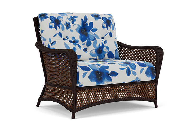 Lloyd Flanders - Grand Traverse Chair & A Half In Caramel Finish With Watercolor Blossom Capri Fabric - 71315036672 view 1