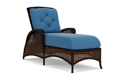 Lloyd Flanders - Grand Traverse Chaise In Caramel Finish With Bamboo Bay Sky Fabric - 713250362007 view 1