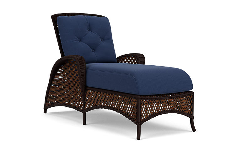Lloyd Flanders - Grand Traverse Chaise In Caramel Finish With Beach Navy Fabric - 713250362013 view 1