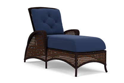Lloyd Flanders - Grand Traverse Chaise In Caramel Finish With Beach Navy Fabric - 713250362013 view 1