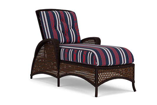 Lloyd Flanders - Grand Traverse Chaise In Caramel Finish With Berkely Hall Navy Fabric - 713250362063 view 1