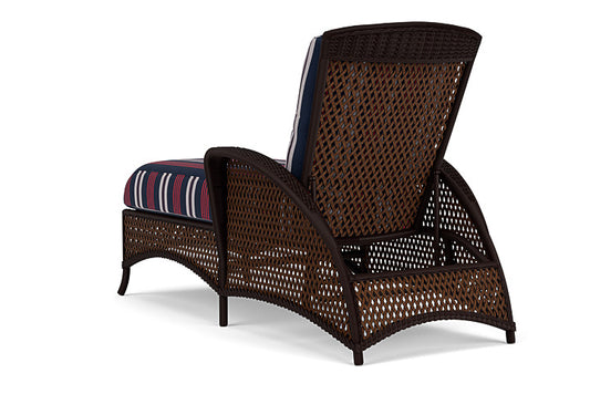 Lloyd Flanders - Grand Traverse Chaise In Caramel Finish With Berkely Hall Navy Fabric - 713250362063 view 2