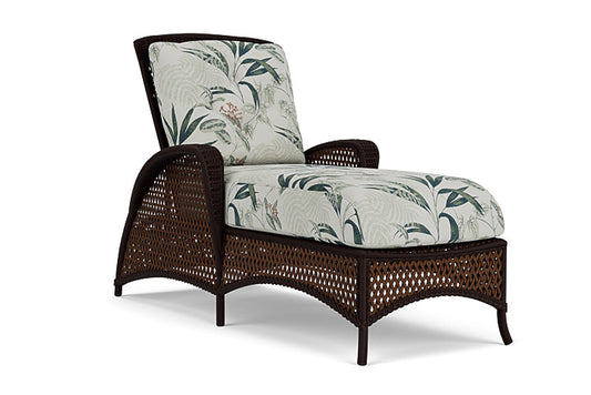 Lloyd Flanders - Grand Traverse Chaise In Caramel Finish With Delicate Botanical Sage Fabric - 713250362075 view 1
