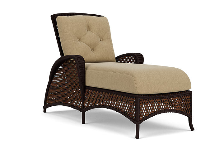Lloyd Flanders - Grand Traverse Chaise In Caramel Finish With Loveboat Saffron Fabric - 713250362009 view 1