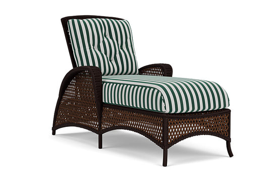 Lloyd Flanders - Grand Traverse Chaise In Caramel Finish With Safari/White Stripe Fabric - 71325036269 view 1