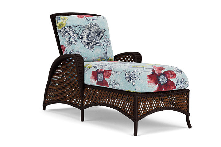 Lloyd Flanders - Grand Traverse Chaise In Caramel Finish With Serena Floral Meadow Fabric - 713250362079 view 1