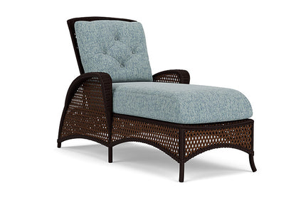 Lloyd Flanders - Grand Traverse Chaise In Caramel Finish With Serene Ocean Fabric - 713250362032 view 1