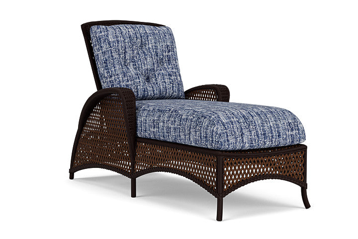 Lloyd Flanders - Grand Traverse Chaise In Caramel Finish With Visions Cobalt Fabric - 71325036683 view 1