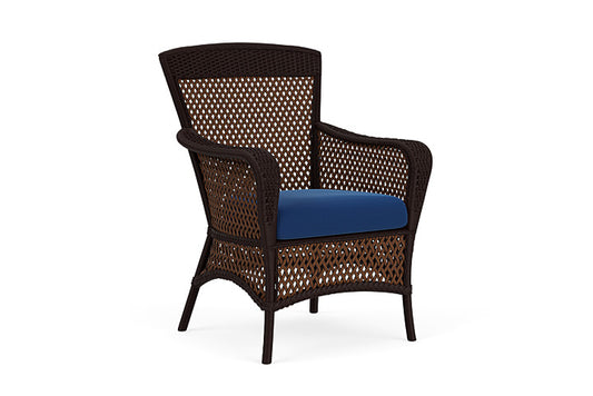 Lloyd Flanders - Grand Traverse Dining Armchair In Caramel Finish With Flagship Lapis Fabric - 713010361813 view 1