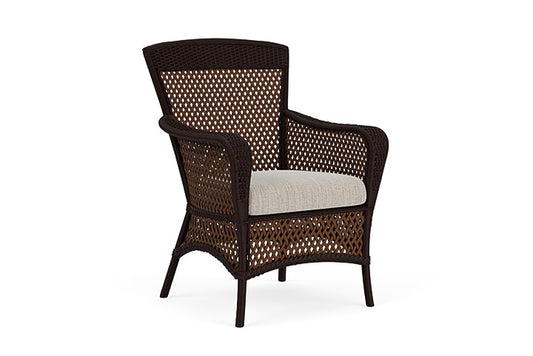 Lloyd Flanders - Grand Traverse Dining Armchair In Caramel Finish With Friendly Flax Fabric - 713010362026 view 1