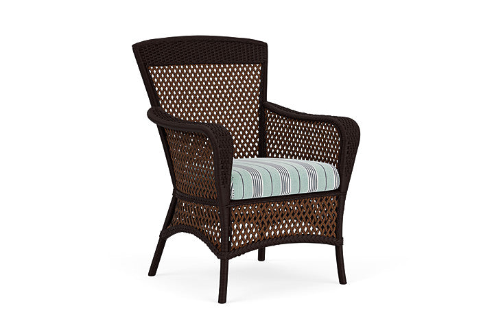 Lloyd Flanders - Grand Traverse Dining Armchair In Caramel Finish With Hansen Seaglass Fabric - 713010361926 view 1