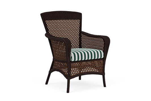 Lloyd Flanders - Grand Traverse Dining Armchair In Caramel Finish With Safari/White Stripe Fabric - 71301036269 view 1