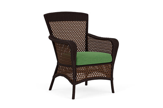 Lloyd Flanders - Grand Traverse Dining Armchair In Caramel Finish With Seadog Botanical Fabric - 713010362066 view 1