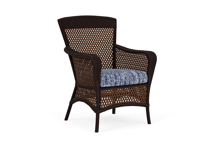 Lloyd Flanders - Grand Traverse Dining Armchair In Caramel Finish With Visions Cobalt Fabric - 71301036683 view 1