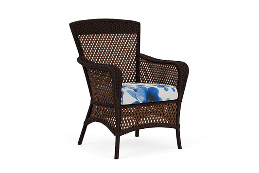 Lloyd Flanders - Grand Traverse Dining Armchair In Caramel Finish With Watercolor Blossom Capri Fabric - 71301036672 view 1