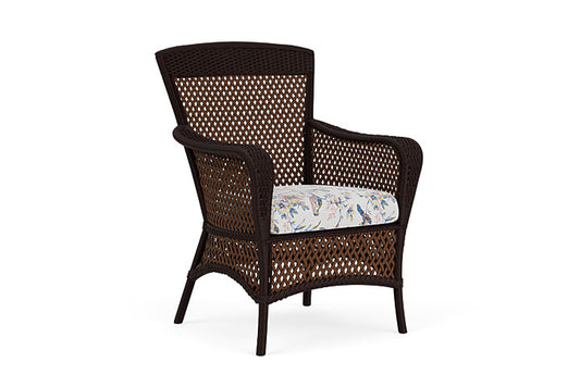 Lloyd Flanders - Grand Traverse Dining Armchair In Caramel Finish With Whimsical Bird Song Fabric - 713010362080 view 1