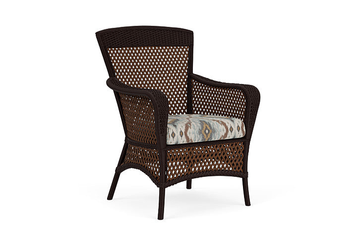 Lloyd Flanders - Grand Traverse Dining Armchair In Caramel Finish With Yoko Mist Fabric - 71301036727 view 1