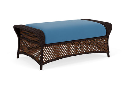 Lloyd Flanders - Grand Traverse Large Ottoman In Caramel Finish With Bamboo Bay Sky Fabric - 713270362007 view 1