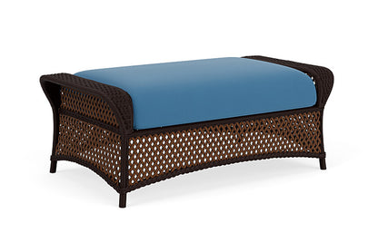 Lloyd Flanders - Grand Traverse Large Ottoman In Caramel Finish With Bamboo Bay Sky Fabric - 713270362007 view 2
