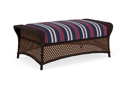 Lloyd Flanders - Grand Traverse Large Ottoman In Caramel Finish With Berkely Hall Navy Fabric - 713270362063 view 2
