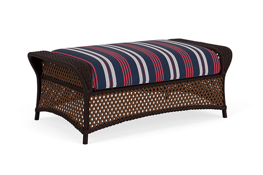 Lloyd Flanders - Grand Traverse Large Ottoman In Caramel Finish With Berkely Hall Navy Fabric - 713270362063 view 2