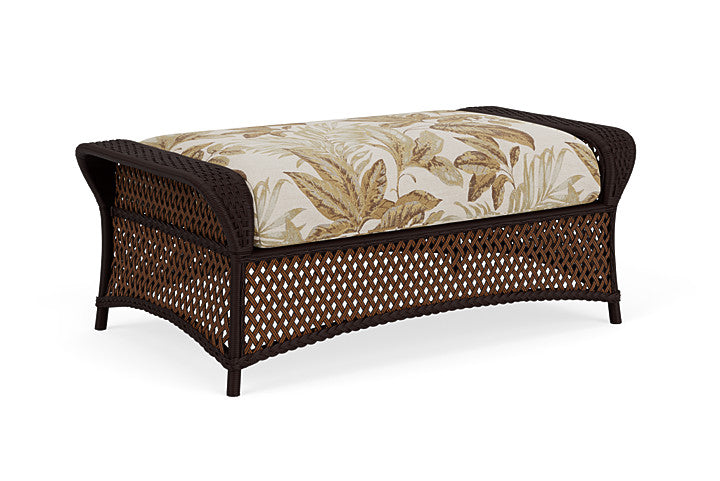 Lloyd Flanders - Grand Traverse Large Ottoman In Caramel Finish With Botanic Willow Fabric - 71327036164 view 1