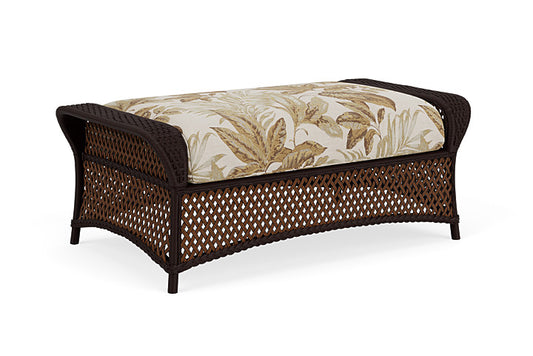 Lloyd Flanders - Grand Traverse Large Ottoman In Caramel Finish With Botanic Willow Fabric - 71327036164 view 1