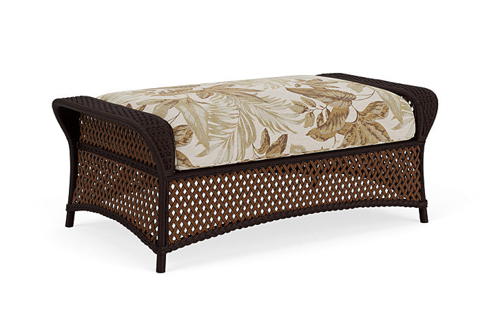 Lloyd Flanders - Grand Traverse Large Ottoman In Caramel Finish With Botanic Willow Fabric - 71327036164 view 2