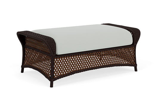 Lloyd Flanders - Grand Traverse Large Ottoman In Caramel Finish With Callen Celadon Fabric - 713270362024 view 1