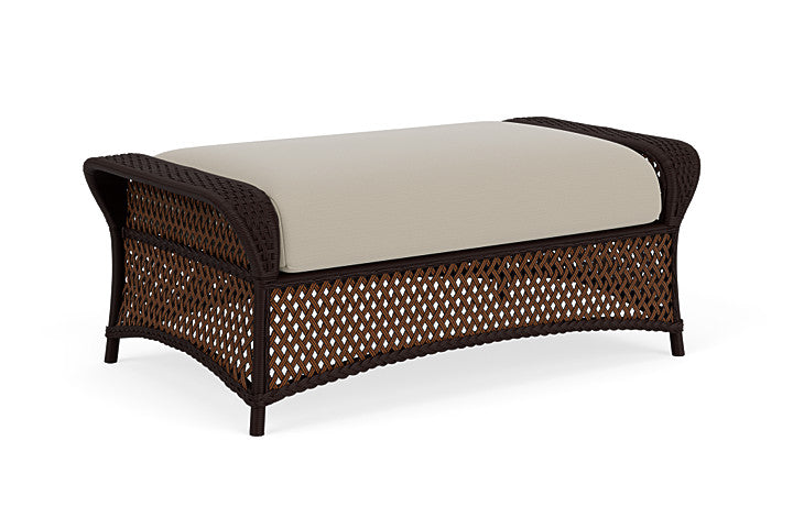 Lloyd Flanders - Grand Traverse Large Ottoman In Caramel Finish With Callen Driftwood Fabric - 713270362023 view 1