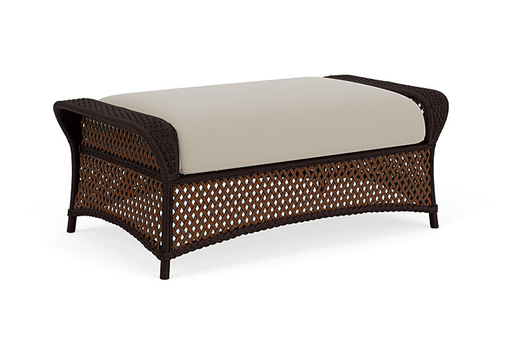 Lloyd Flanders - Grand Traverse Large Ottoman In Caramel Finish With Callen Driftwood Fabric - 713270362023 view 2