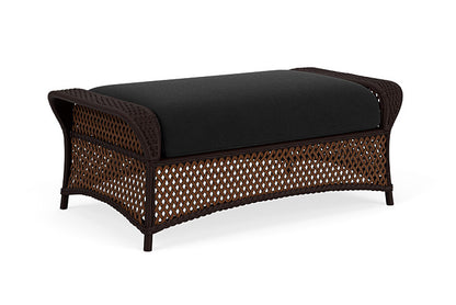 Lloyd Flanders - Grand Traverse Large Ottoman In Caramel Finish With Canvas Black Fabric - 71327036157 view 1