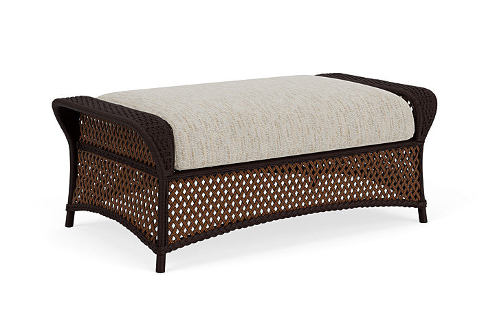 Lloyd Flanders - Grand Traverse Large Ottoman In Caramel Finish With Charlotte Sparrow Fabric - 71327036183 view 2