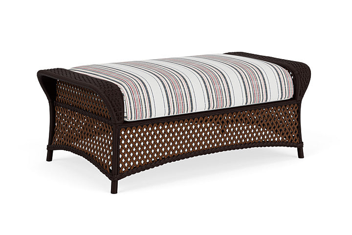 Lloyd Flanders - Grand Traverse Large Ottoman In Caramel Finish With Deering Cadet Fabric - 713270362047 view 1