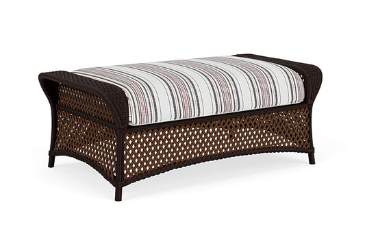 Lloyd Flanders - Grand Traverse Large Ottoman In Caramel Finish With Deering Cadet Fabric - 713270362047 view 1