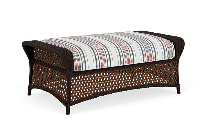 Lloyd Flanders - Grand Traverse Large Ottoman In Caramel Finish With Deering Cadet Fabric - 713270362047 view 2
