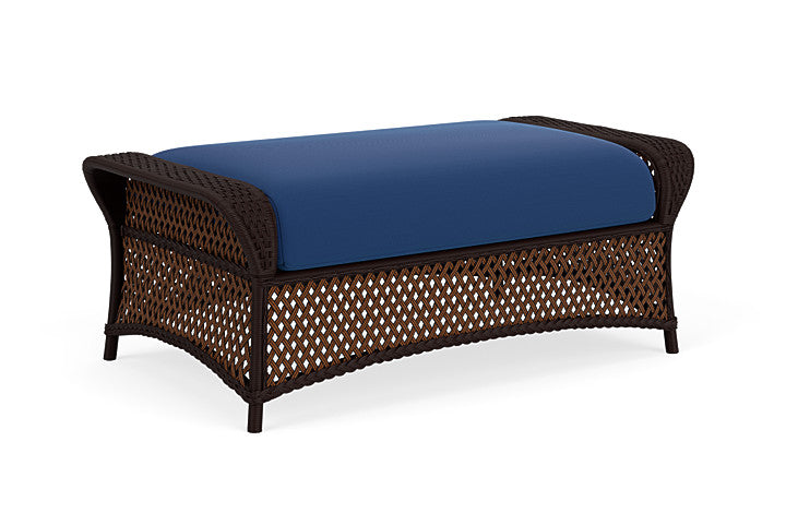 Lloyd Flanders - Grand Traverse Large Ottoman In Caramel Finish With Flagship Lapis Fabric - 713270361813 view 1