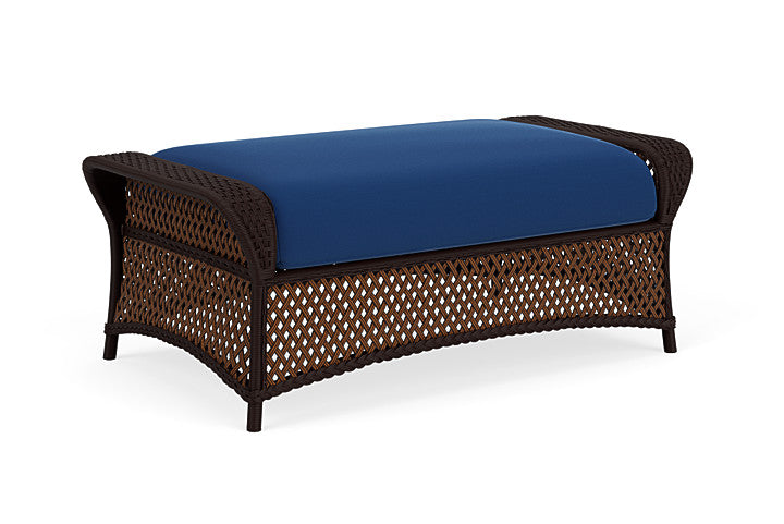 Lloyd Flanders - Grand Traverse Large Ottoman In Caramel Finish With Flagship Lapis Fabric - 713270361813 view 2