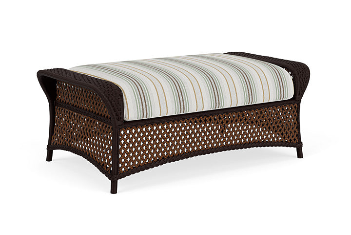 Lloyd Flanders - Grand Traverse Large Ottoman In Caramel Finish With Jansen Eucalyptus Fabric - 713270362061 view 2