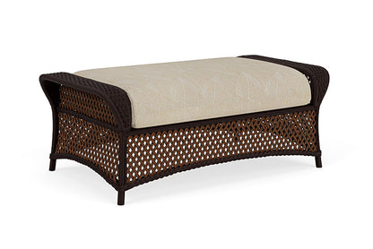 Lloyd Flanders - Grand Traverse Large Ottoman In Caramel Finish With Laurel Ecru Fabric - 713270362057 view 1