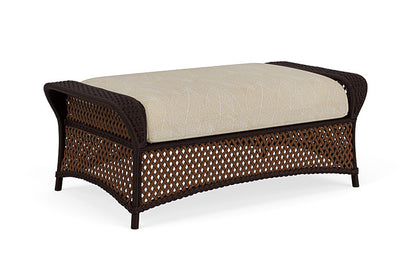 Lloyd Flanders - Grand Traverse Large Ottoman In Caramel Finish With Laurel Ecru Fabric - 713270362057 view 2