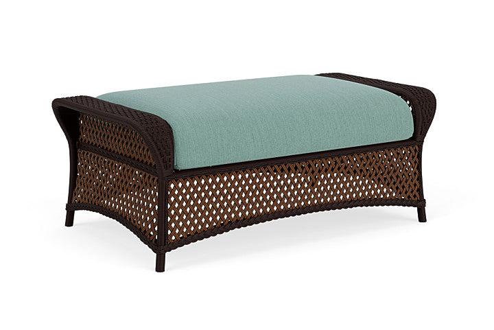 Lloyd Flanders - Grand Traverse Large Ottoman In Caramel Finish With Loveboat Mint Fabric - 713270362010 view 2