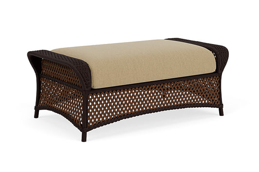 Lloyd Flanders - Grand Traverse Large Ottoman In Caramel Finish With Loveboat Saffron Fabric - 713270362009 view 1