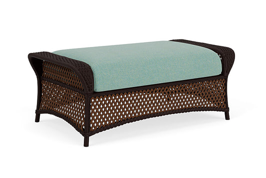 Lloyd Flanders - Grand Traverse Large Ottoman In Caramel Finish With Pavian Pool Fabric - 713270362045 view 1